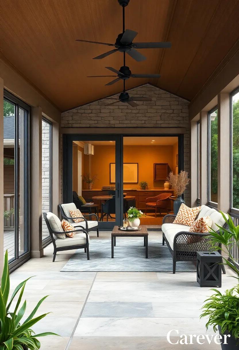 Choose sliding doors that open onto a deck or patio with complementary flooring for a cohesive look