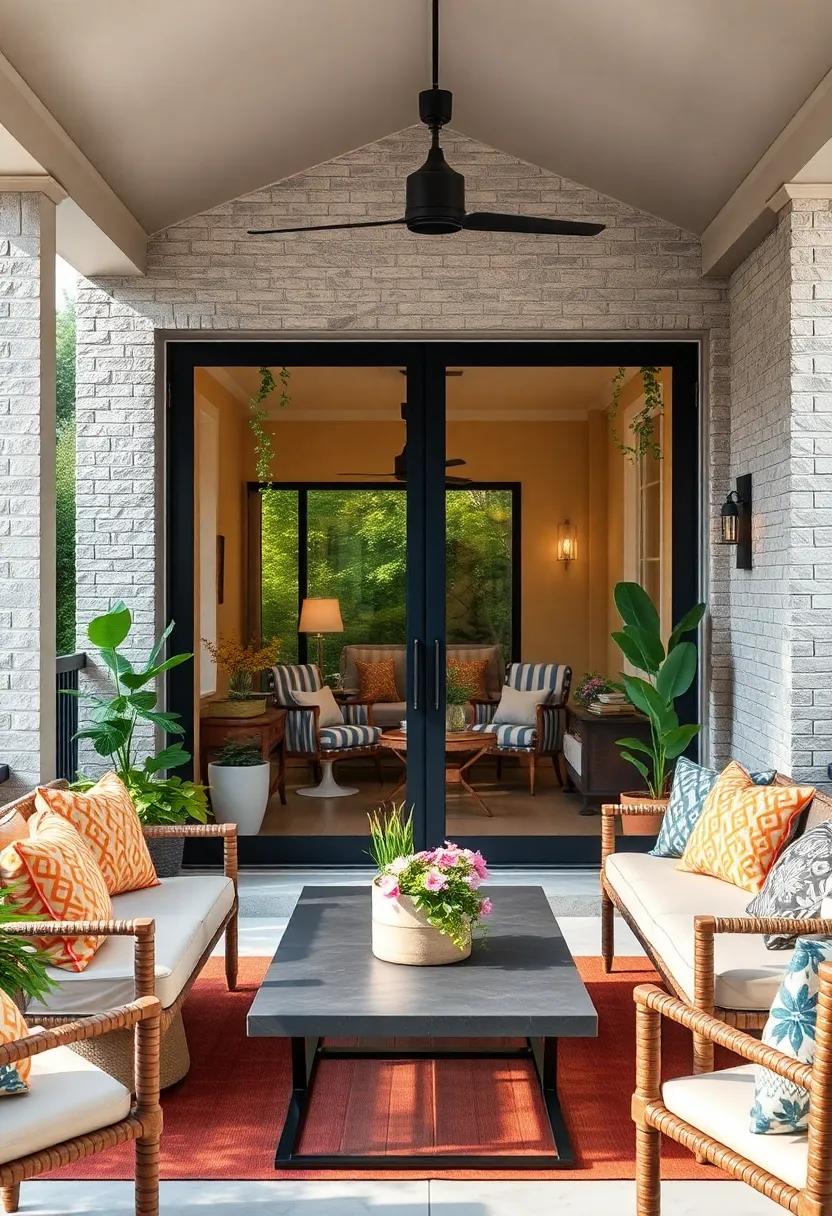 Frame your sliding doors with climbing plants or window boxes for a natural, garden-inspired aesthetic