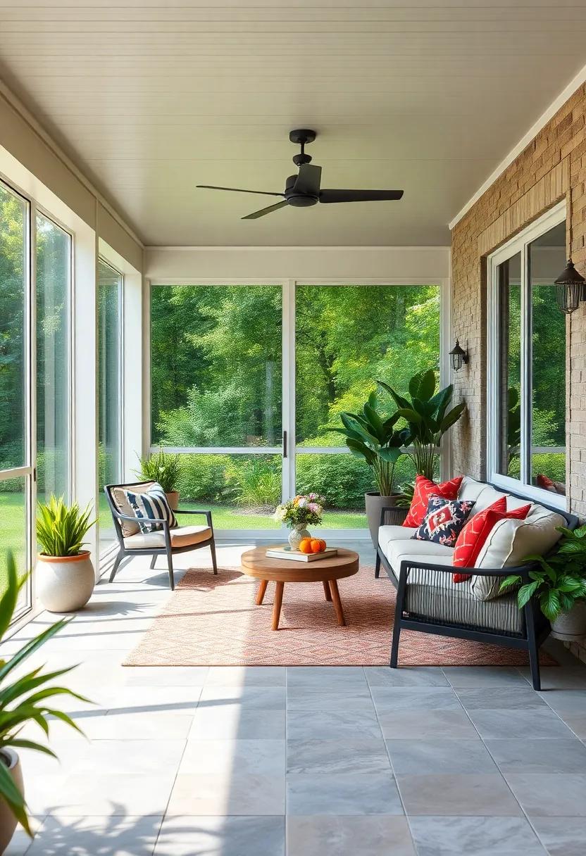 Pair your sliding doors with cozy seating arrangements to create a welcoming indoor-outdoor lounge area