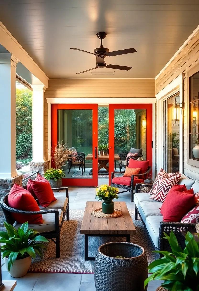 Select sliding doors in bold colors to make a striking statement and add personality to your outdoor space