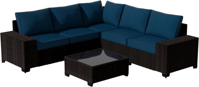 Our Take on the Wide-Armrest Rattan Patio Set with Plush Cushions