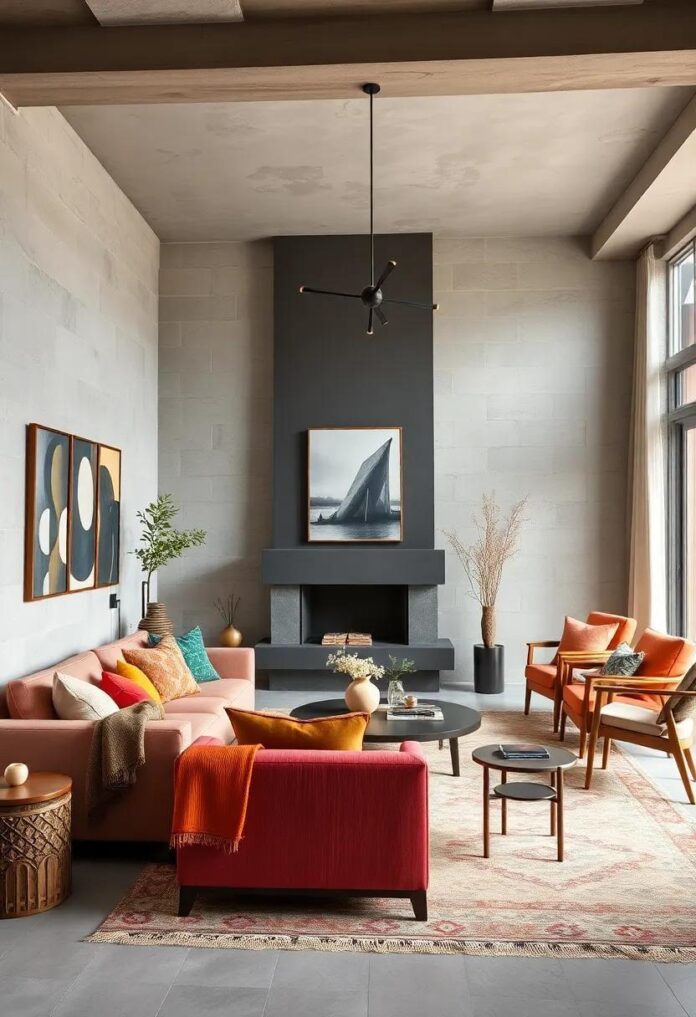 23 Inspiring Ideas for an Eclectic Living Room with Bright, Colorful Fabrics