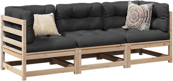 How We Transformed Our Small Patio with a Rustic Pine Sofa Set
