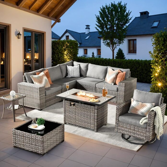 Our Take on the Ovios Patio Set: Comfort Meets Cozy Fire Pit