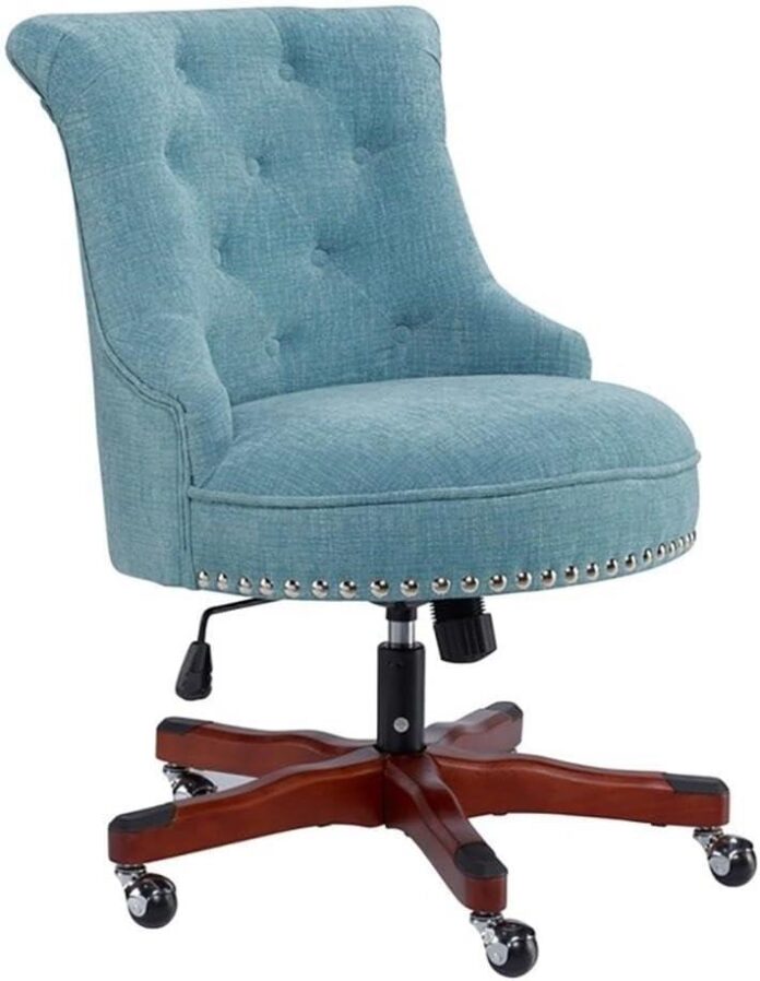 Why We Love the BOWERY HILL Aqua Blue Armless Office Chair