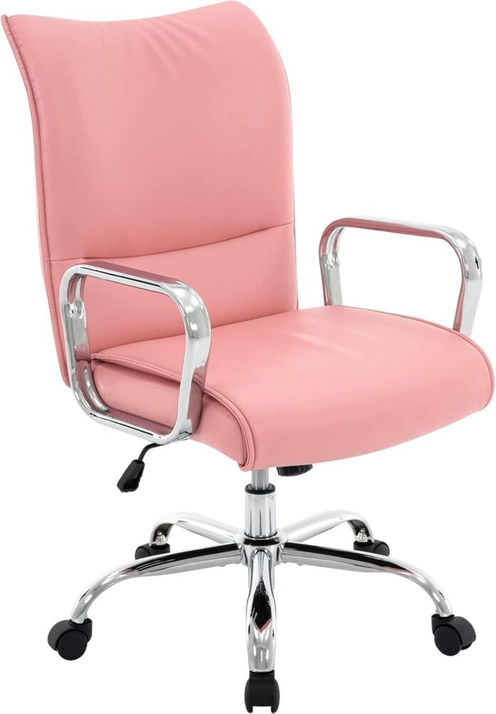 Why We Choose This Stylish Pink PU Leather Home Office Chair