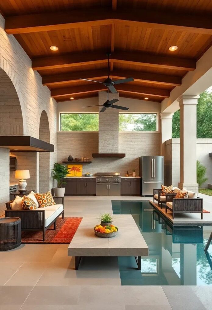 23 Brilliant Outdoor Kitchen and Pool Ideas to Elevate Your Backyard Living Space