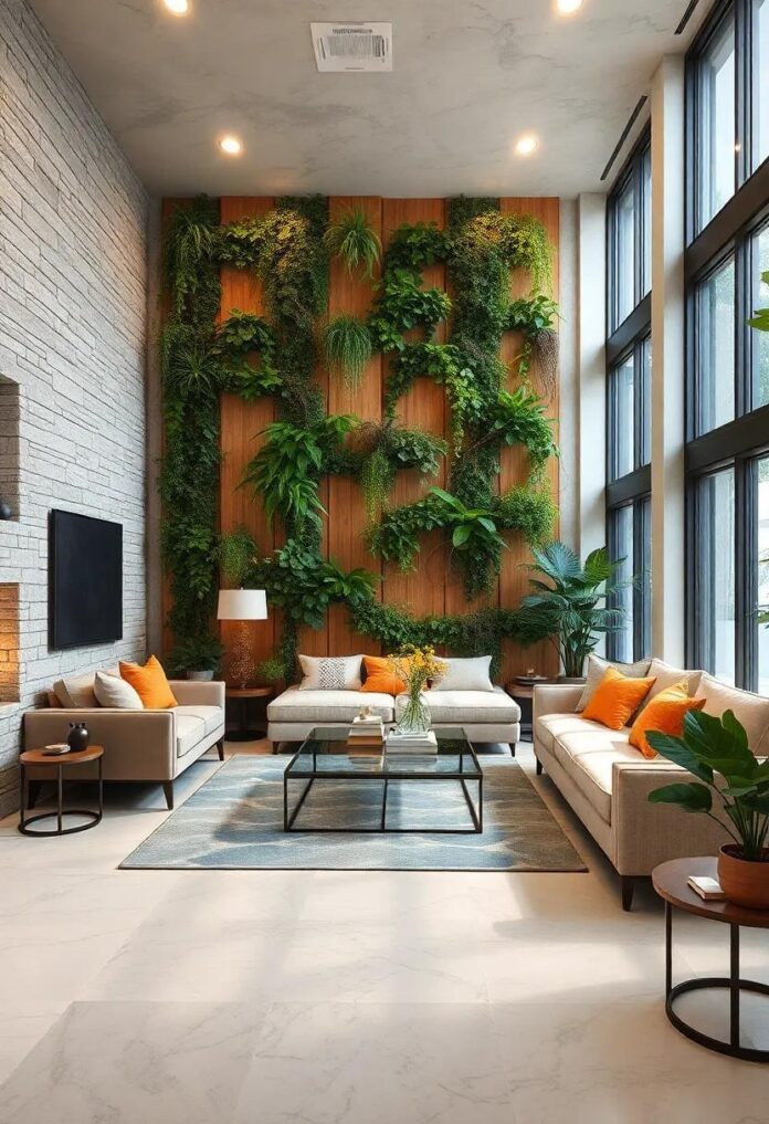 25 Stunning Biophilic Living Rooms Featuring Vertical Gardens to Inspire You