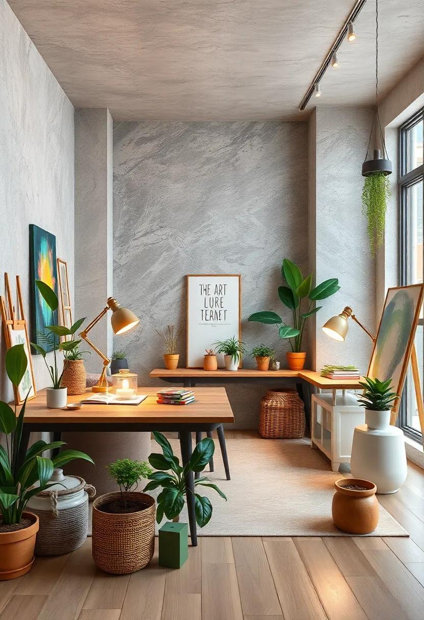 Bring in natural elements like plants to enhance focus and provide a calming effect