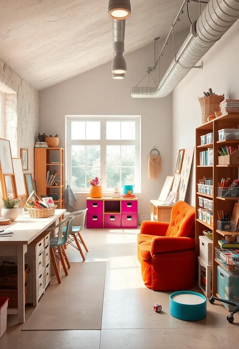 Use clear bins and labels to categorize supplies by type, color, or project