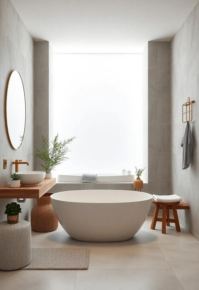 Create a monochrome look with varying shades of white and gray for a minimalist vibe