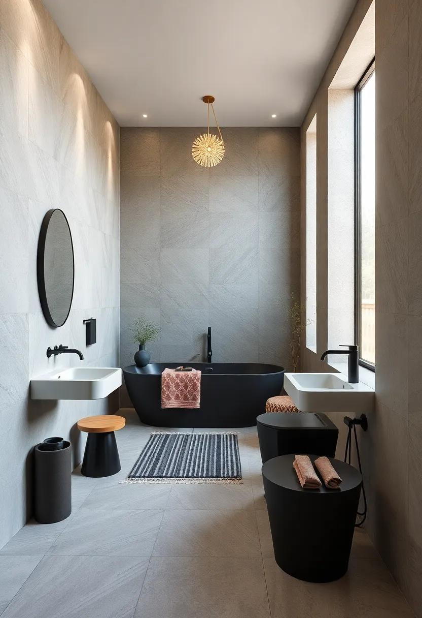 Opt for matte black fixtures to introduce a sleek, contemporary contrast