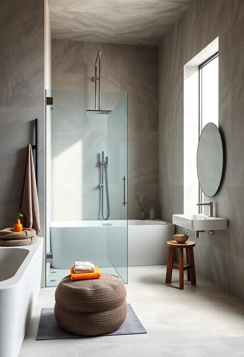 Opt for a walk-in shower with frameless glass for a clean, modern aesthetic