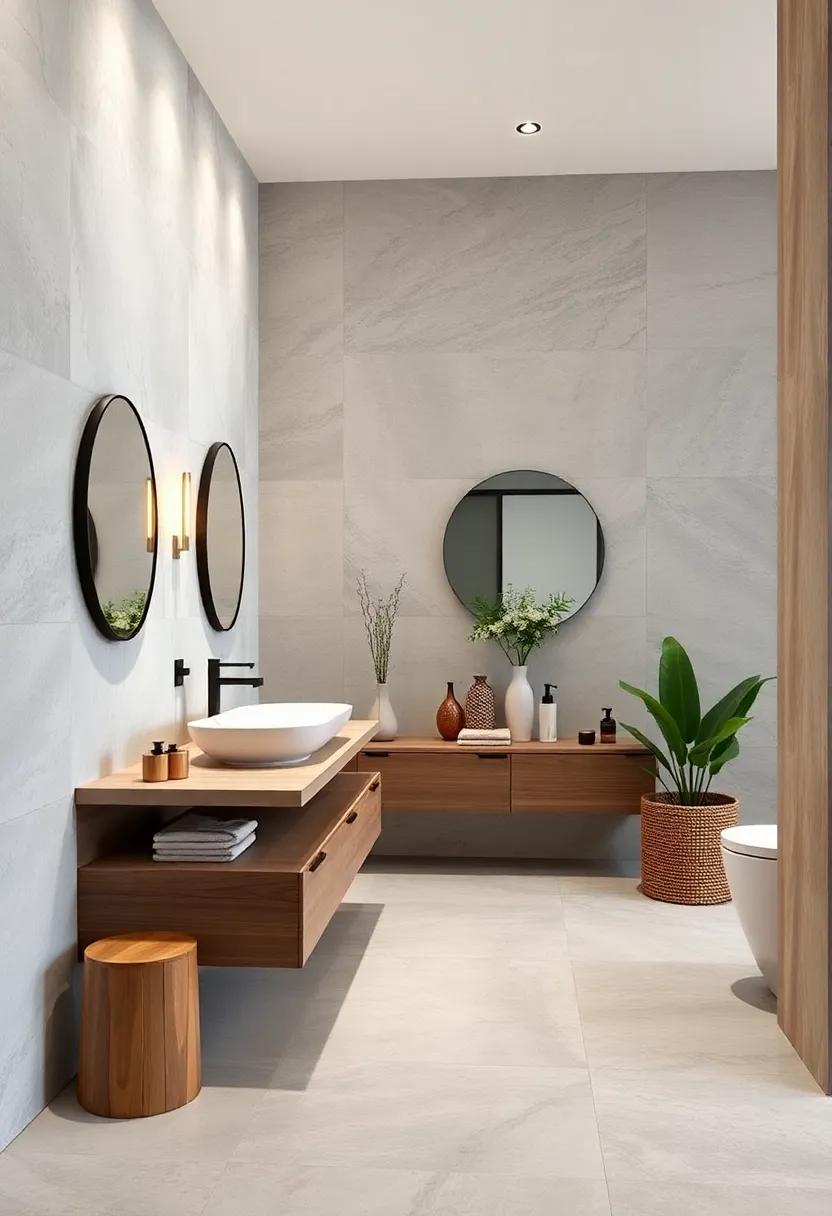 Use floating vanities to create an airy, modern feel while maximizing floor space