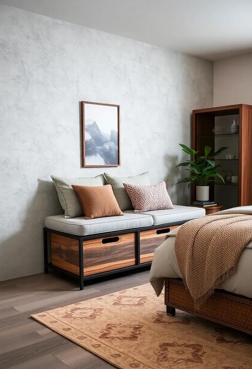 Industrial Metal Frame Storage Bench - Bold metal construction paired with reclaimed wood storage offers durability and a modern edge