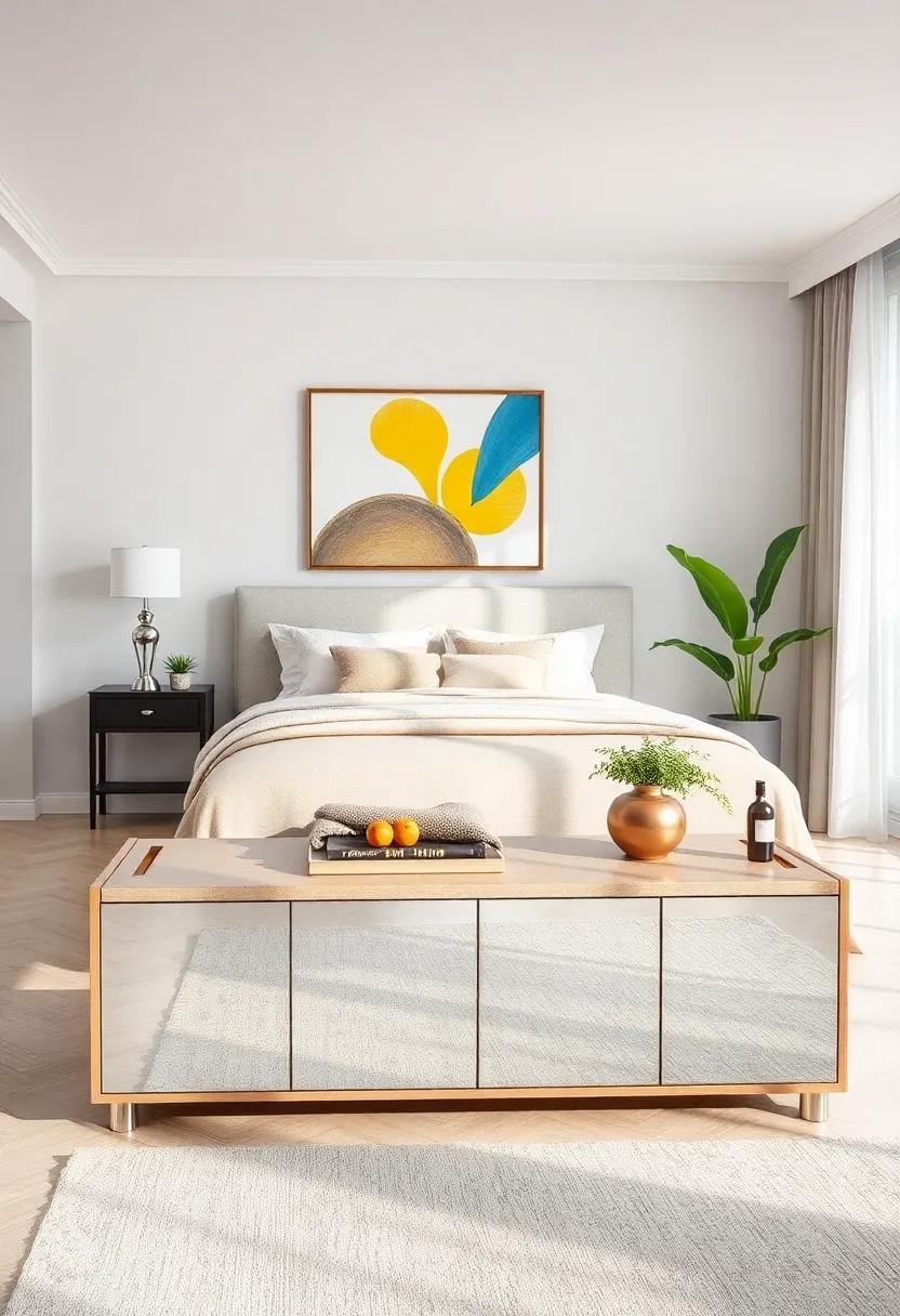 Mirrored Storage Bench - Reflect light and create the illusion of space while enjoying hidden storage for blankets or pillows