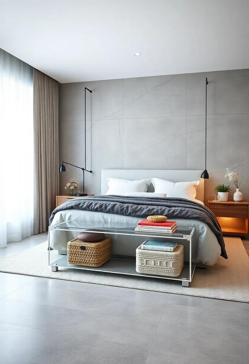 Modern Acrylic Storage Bench - Transparent design adds a sleek, open feel while offering concealed storage inside