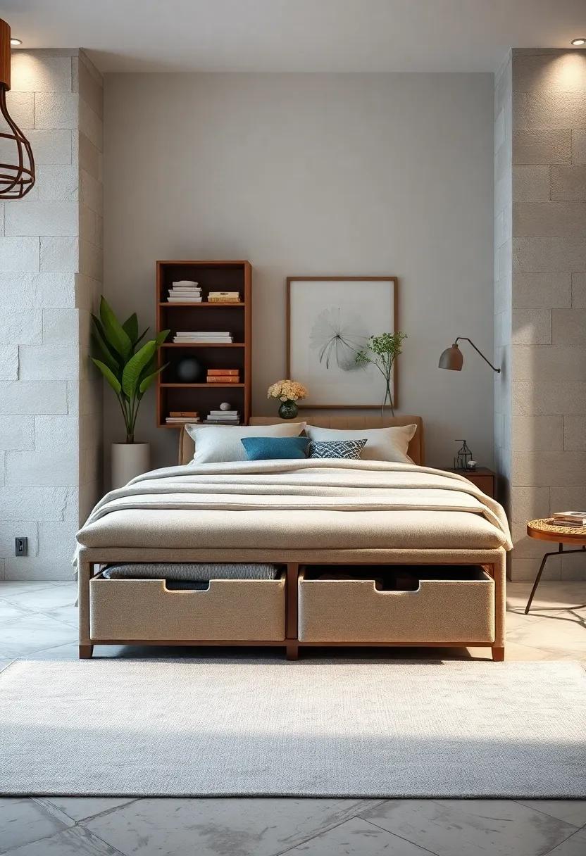 Upholstered Bench with Drawers - Multi-functional with built-in drawers, ideal for stashing smaller items like socks or accessories within easy reach