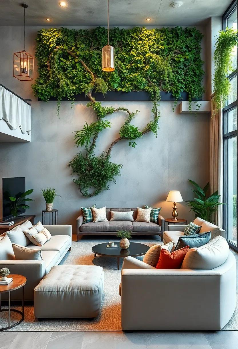 Pair your vertical garden with soft, natural fabrics and earthy tones to create a harmonious and inviting atmosphere