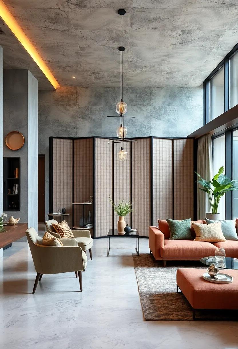 Use decorative screens or room dividers that are lightweight and easily movable