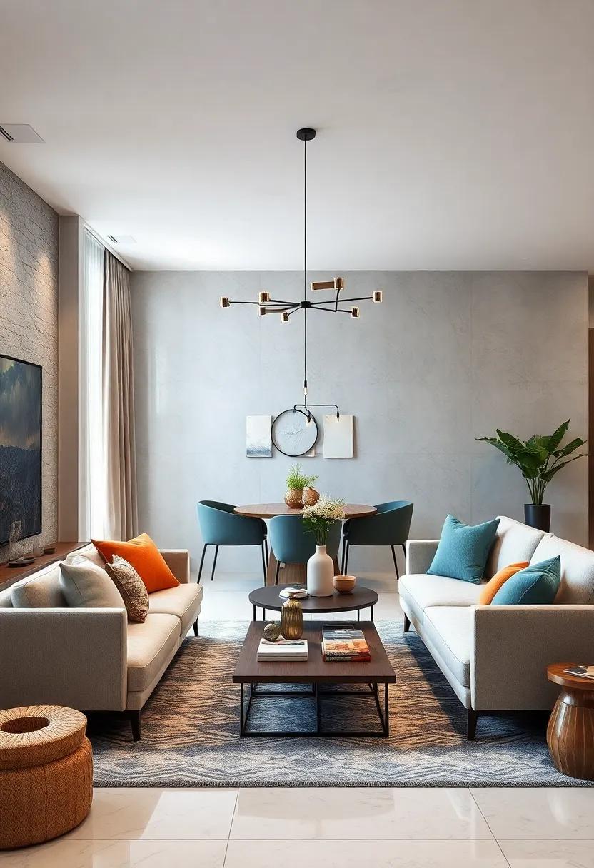 Choose a compact sectional sofa that fits neatly into the living area without crowding