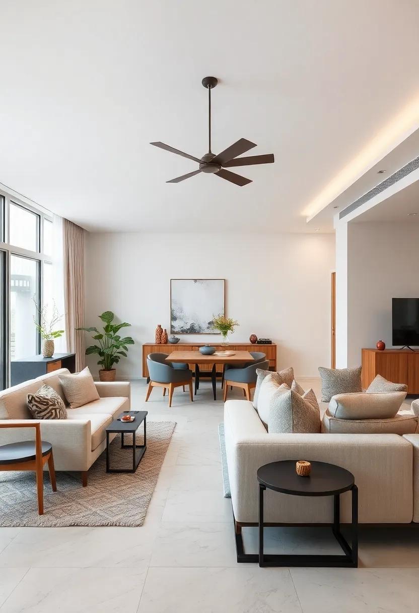 Select furniture in light, natural materials to promote an airy and spacious feel