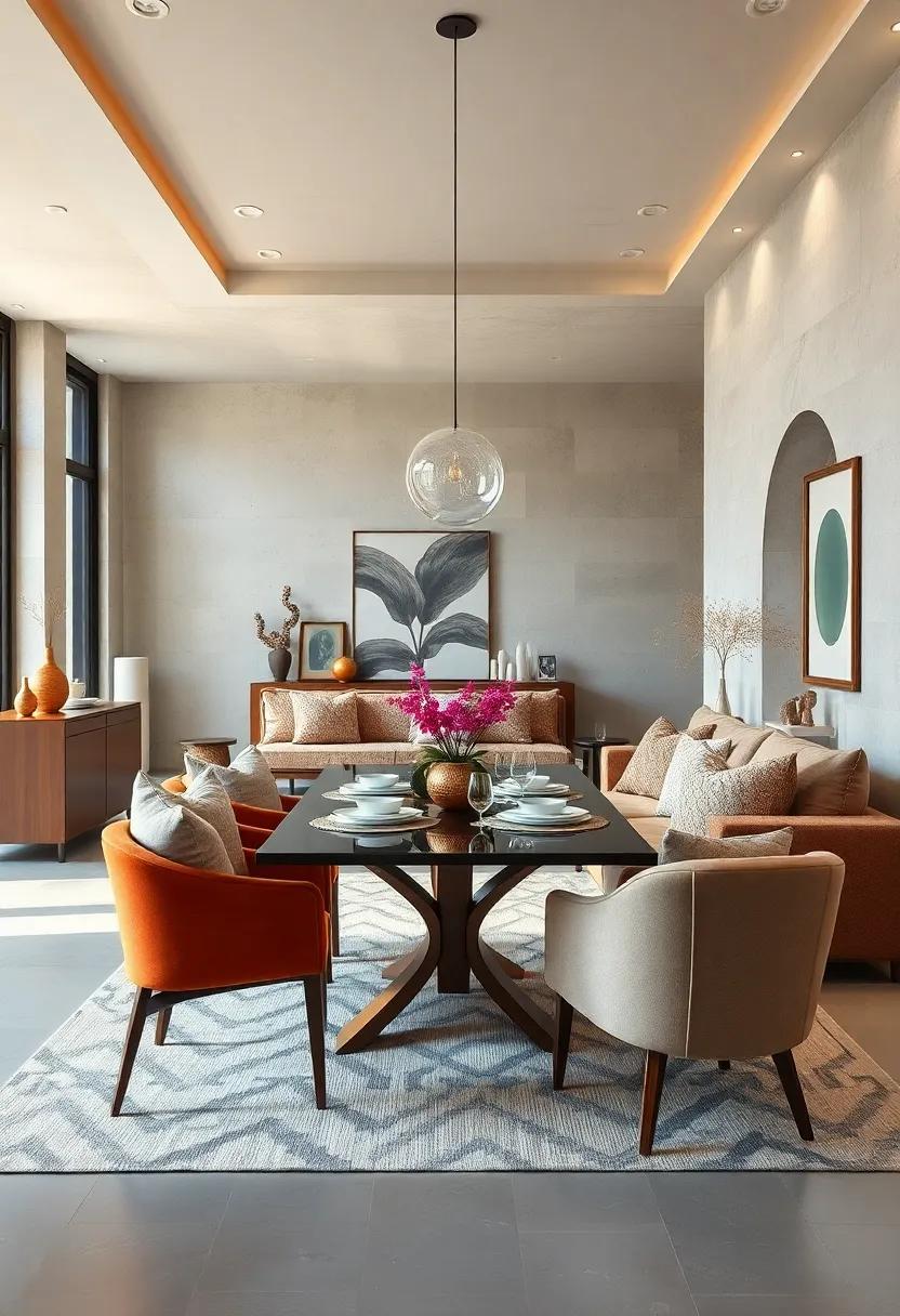 Combine soft textiles like cushions and throws in complementary tones to link both spaces