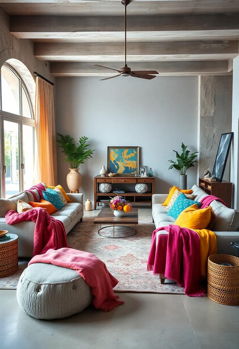 Drape colorful throws⁢ over furniture to easily‍ swap out⁤ and ​refresh your color palette seasonally