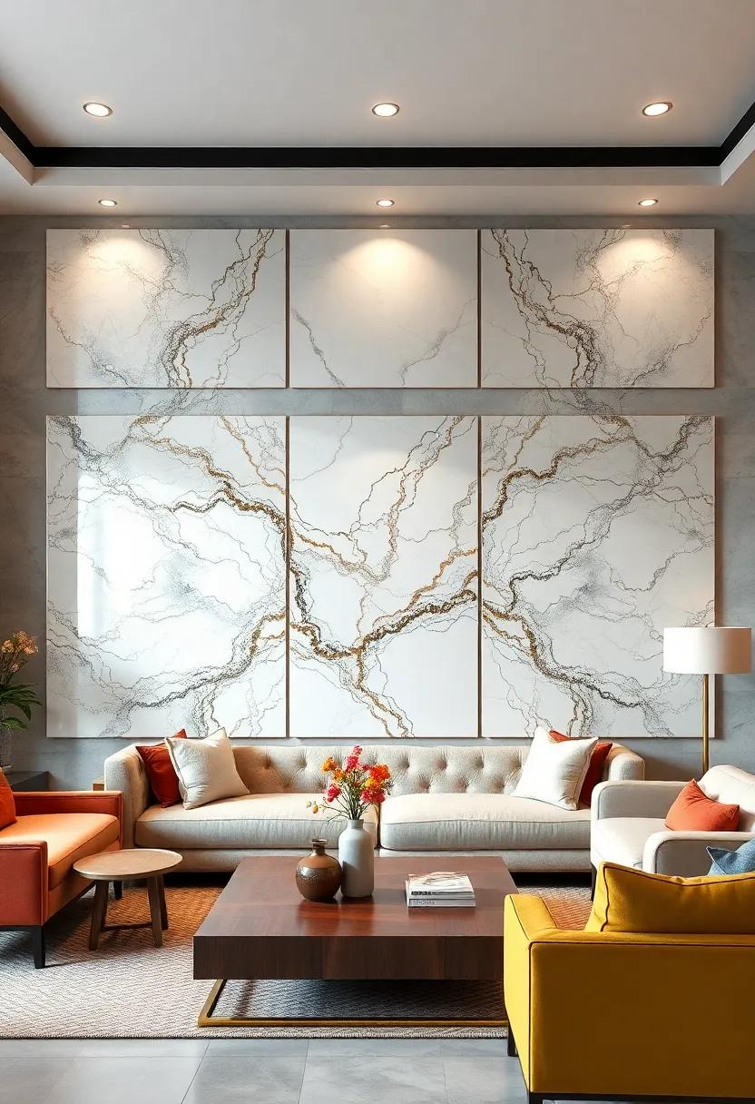 Custom Marble Inlay panels as a Statement Wall Piece