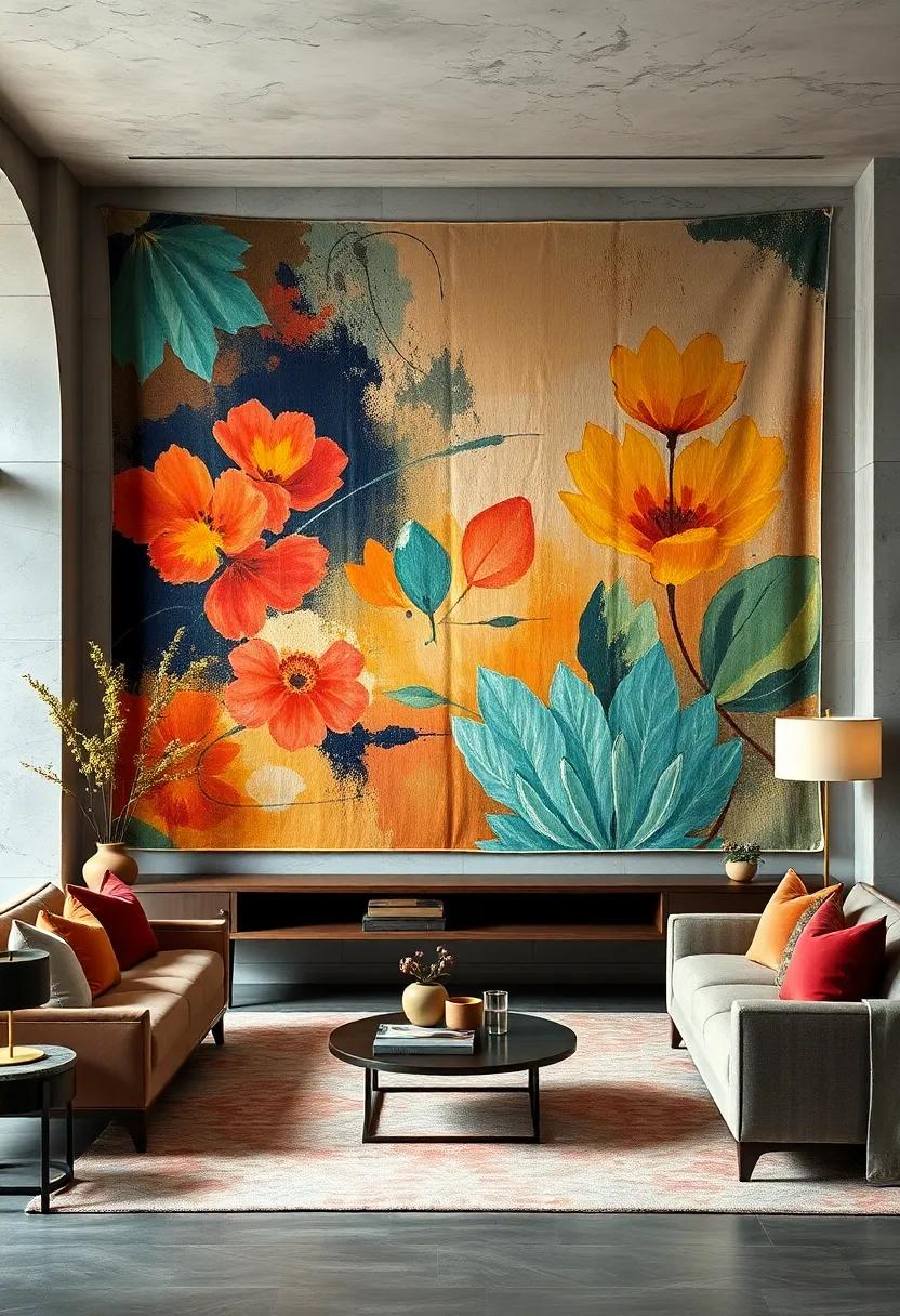 Luxurious Velvet Tapestries with Abstract Designs