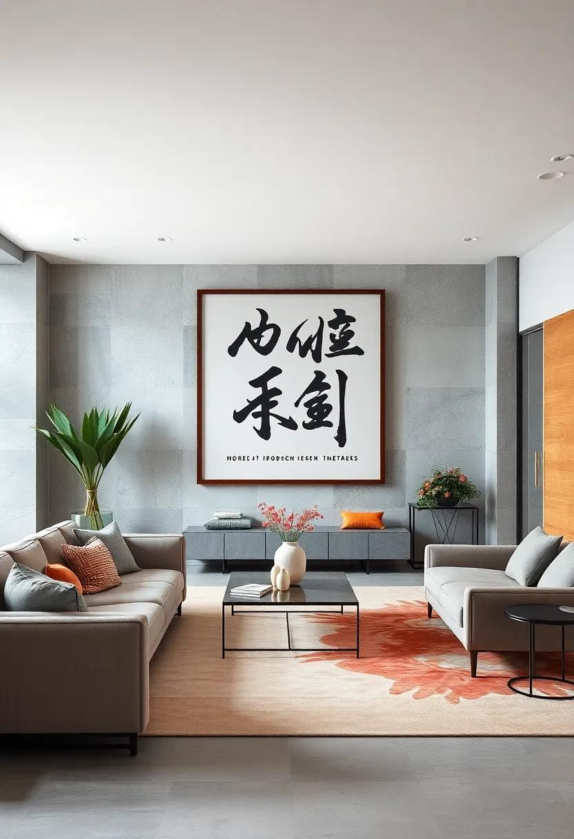 Oversized Framed Calligraphy for Artistic Flair