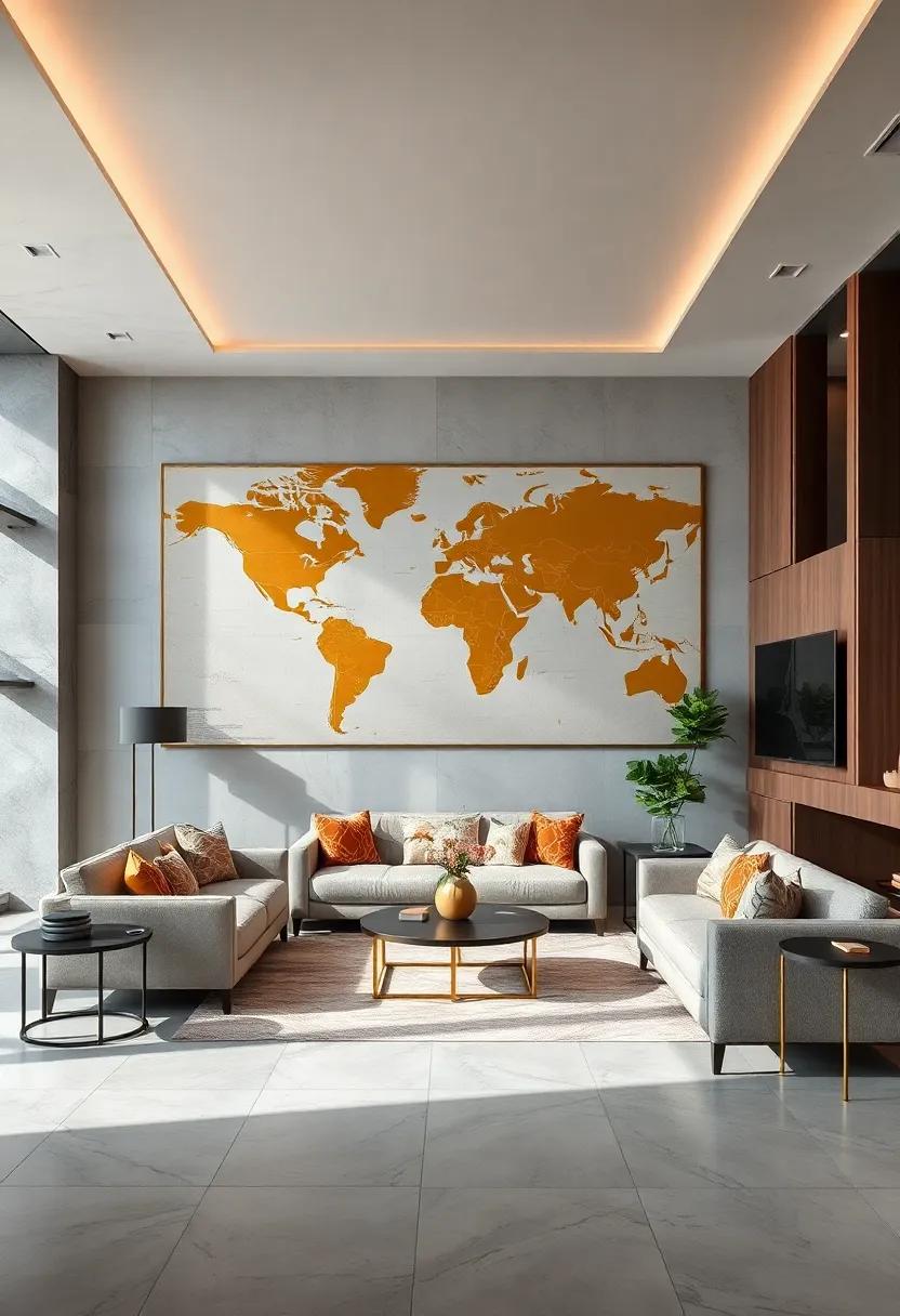 Large-Scale Maps with Custom Gold Leaf Detailing