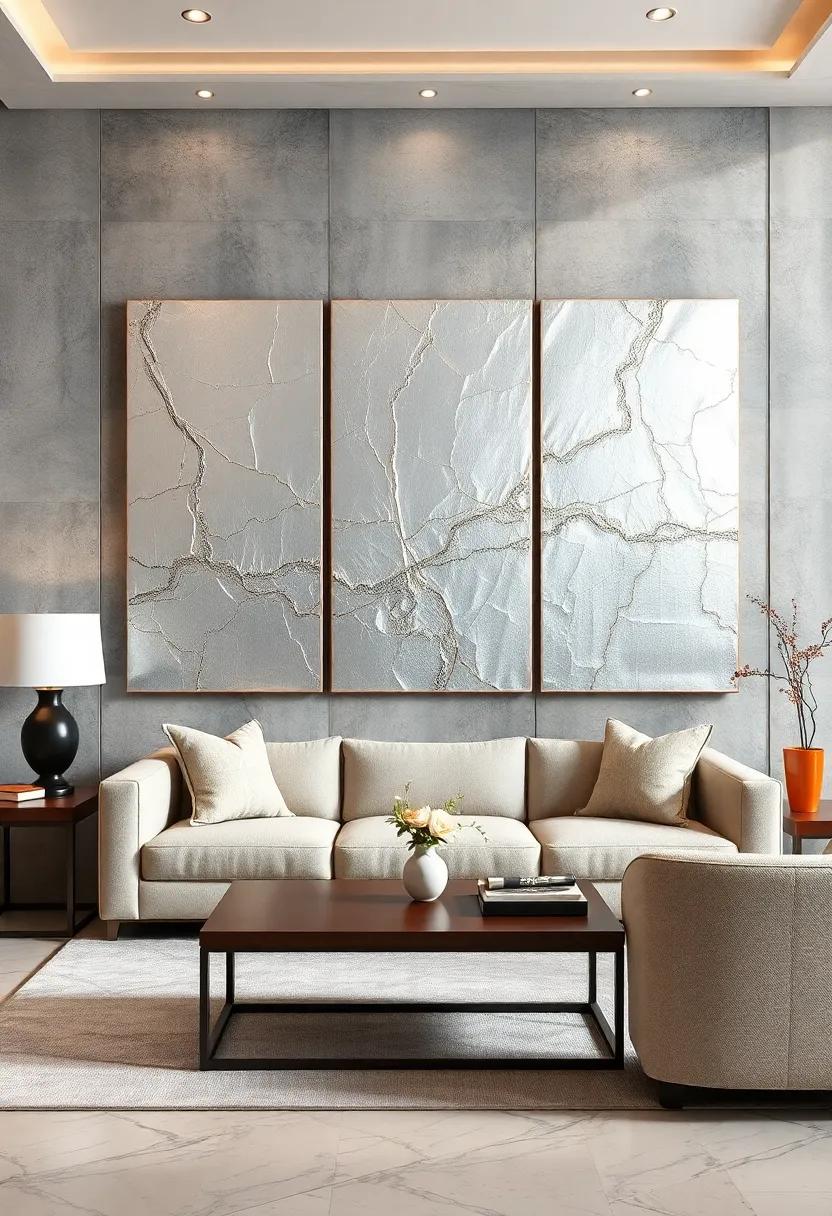 Silver Leaf Abstract Panels to Catch Subtle Glimmers