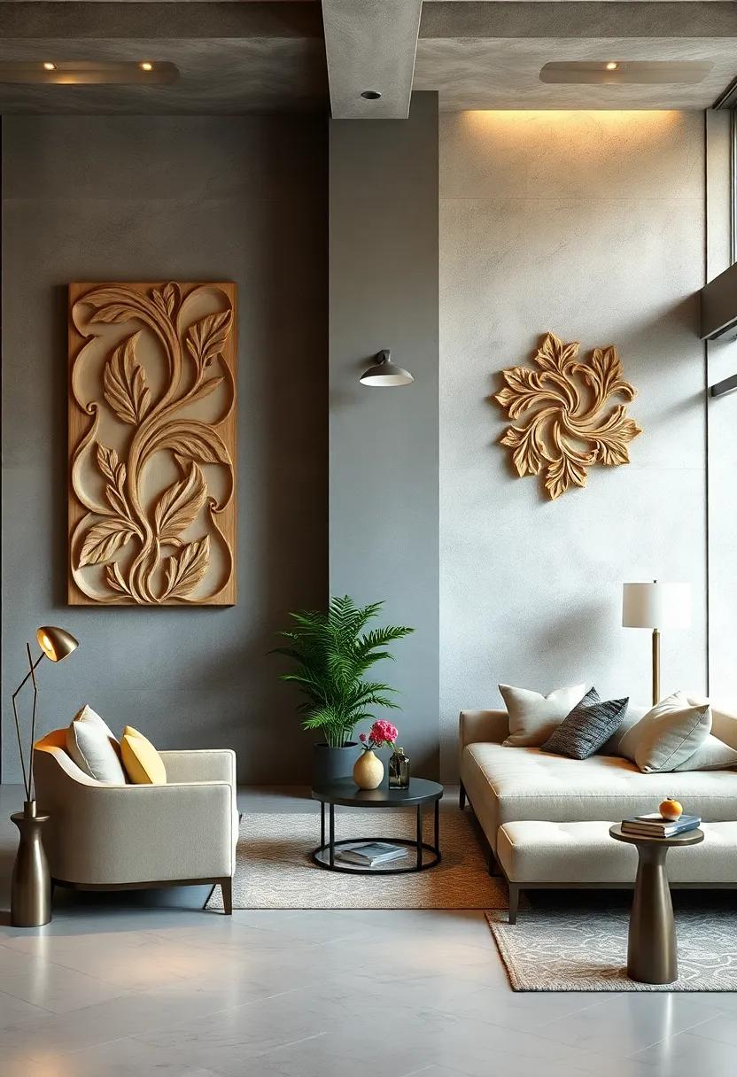 Hand-Carved Wooden Reliefs with Intricate Detailing