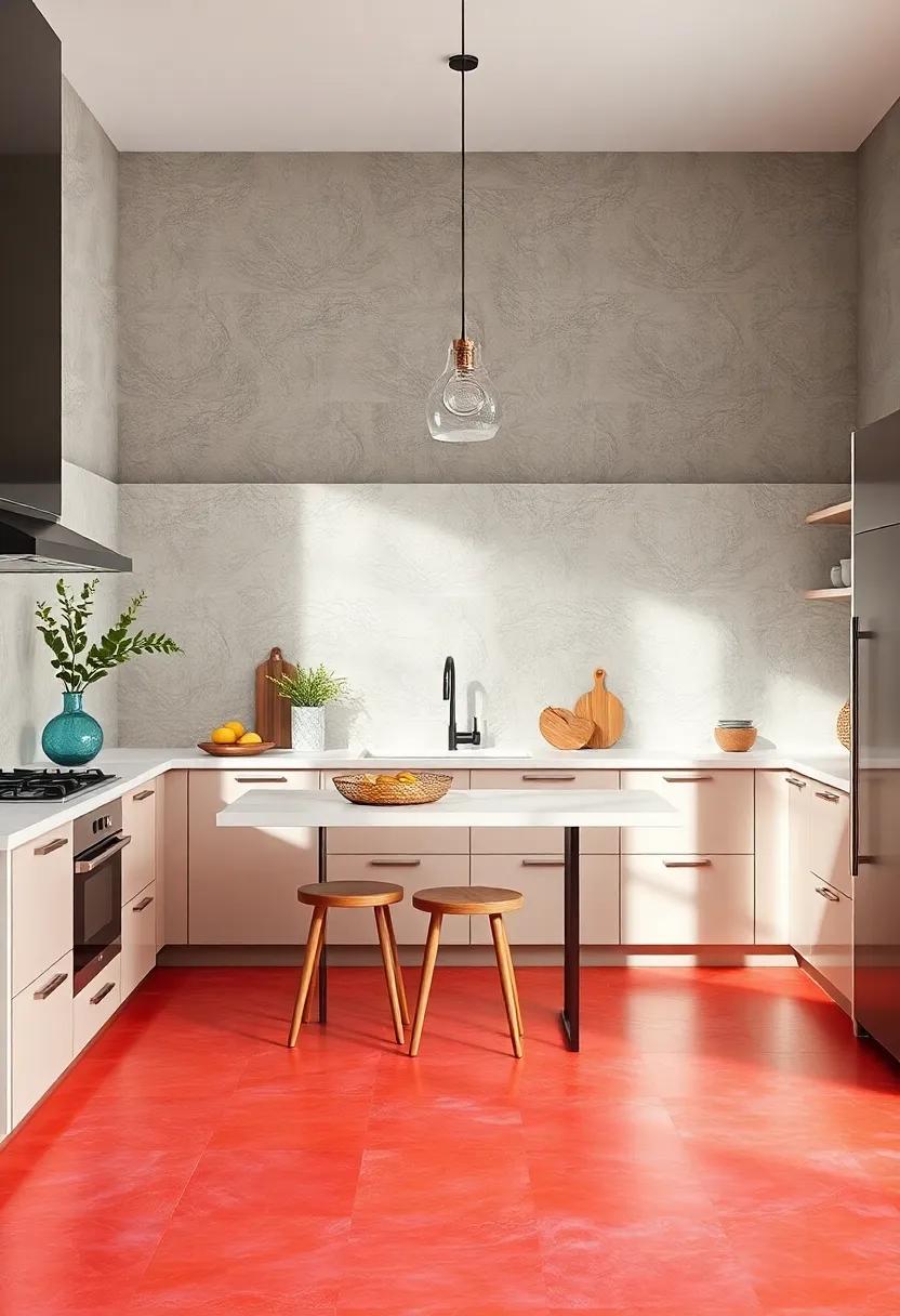 Bright Colored⁣ Tiles: ‌Inject personality into your kitchen​ with vibrant colored tiles that serve as artwork for the floor, energizing the space with playful hues