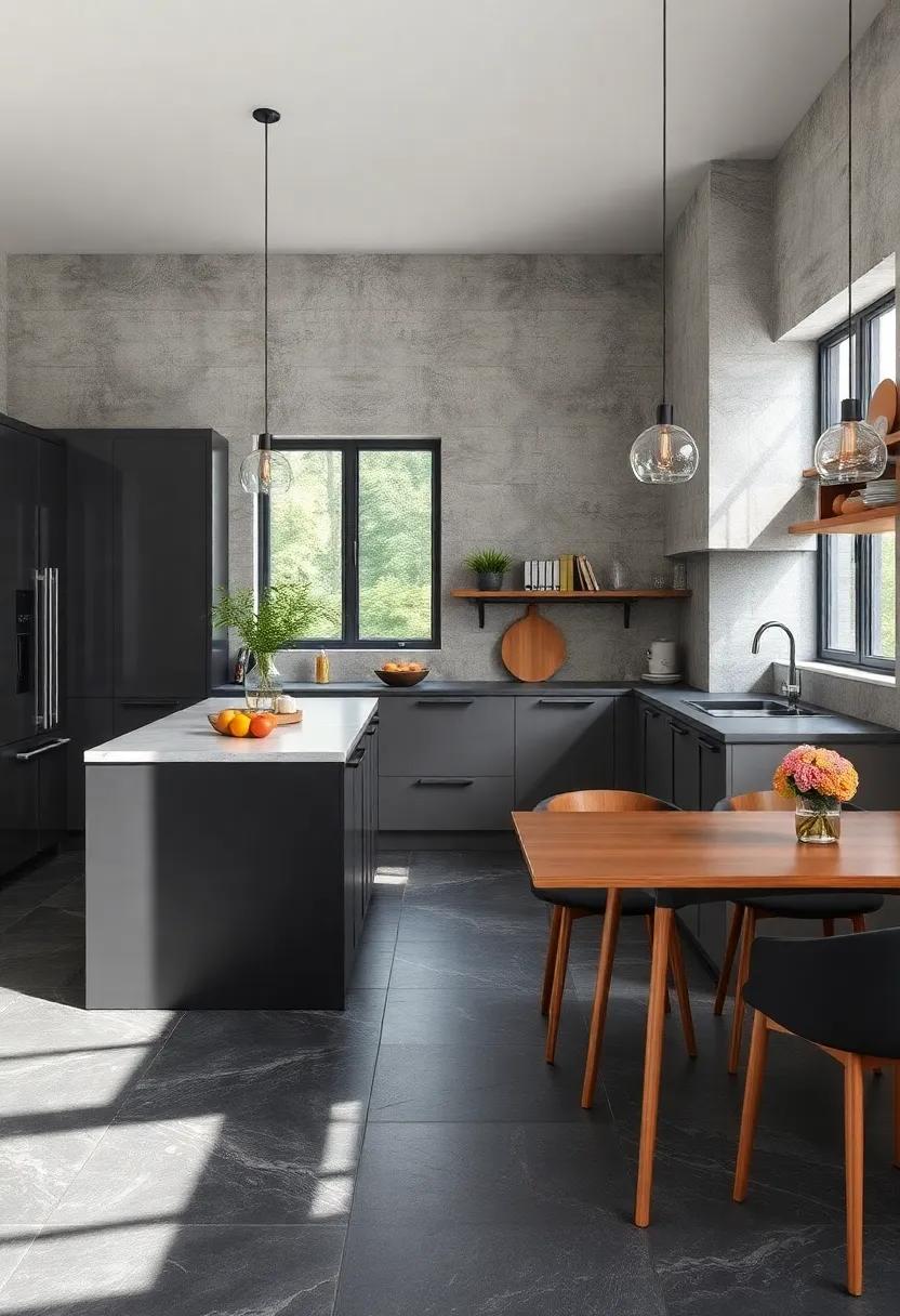 Sleek Slate Tiles: Offering natural texture and dark, moody tones, slate tiles add a sophisticated, earthy element perfect for ‌creating contrast in modern kitchens