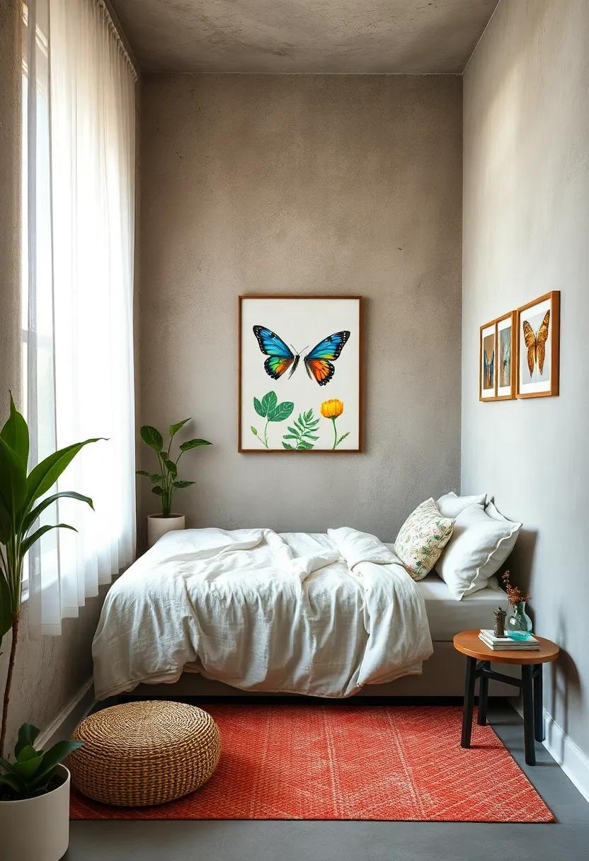 Choose artwork or posters featuring wildlife, such as birds or butterflies, to add organic charm