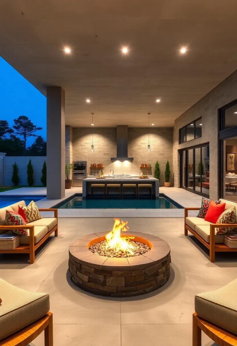 Fire pit Adjacent​ to the Pool for Cozy Evenings