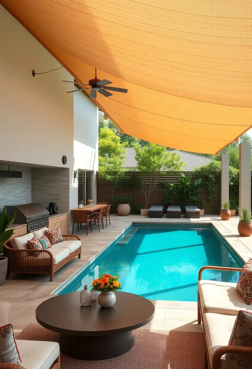 Retractable Shade sails to Protect from Sunlight