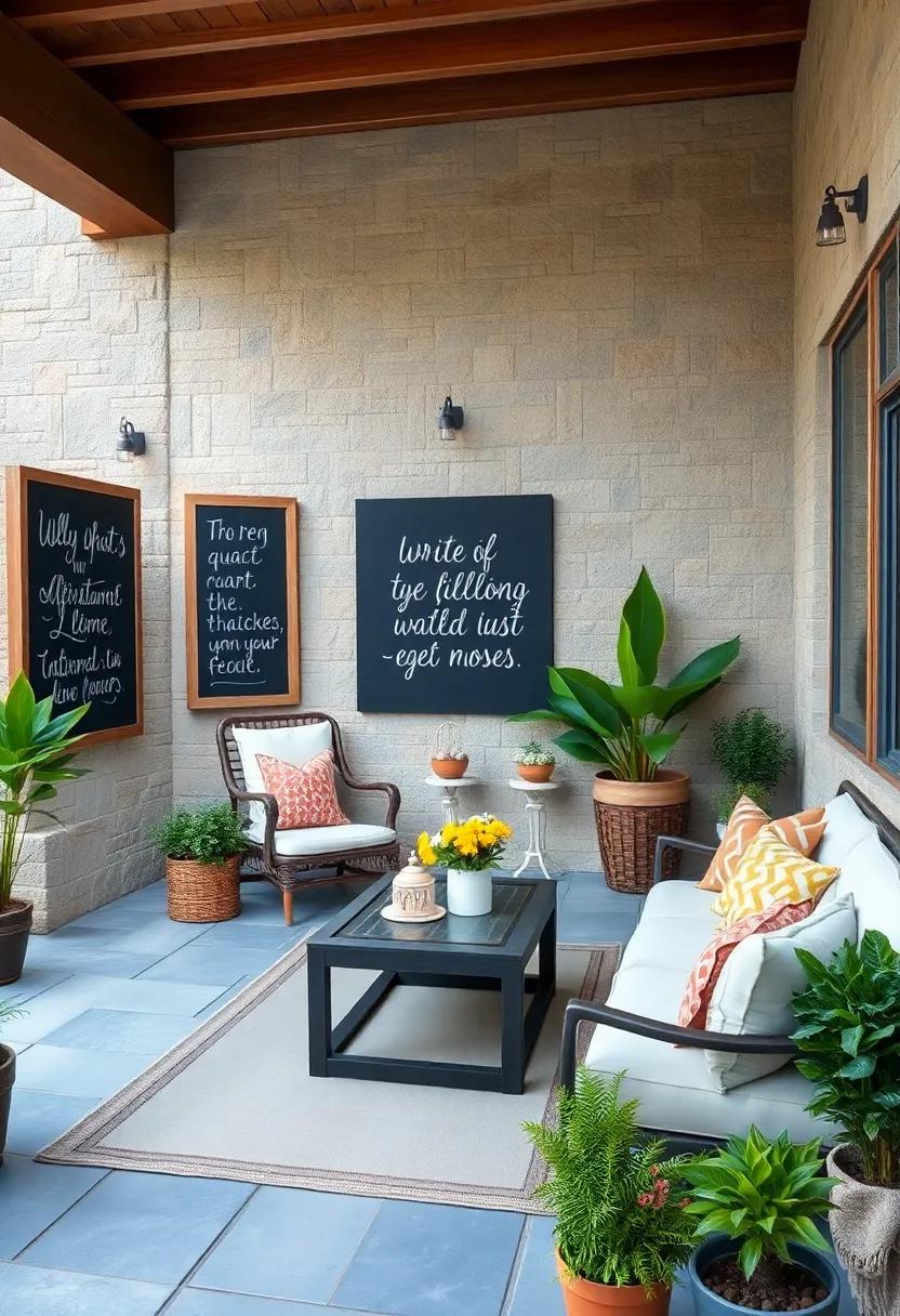 Daily Affirmations: Write uplifting quotes or affirmations to create a positive atmosphere on your patio