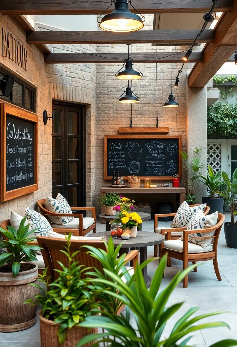 Directional Signs: Guide guests to different areas like the grill, seating, or restrooms with artistic signage