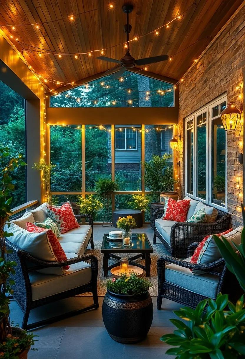 Twisted Vine Fairy Lights Interwoven Among plants ‍for Natural Glow