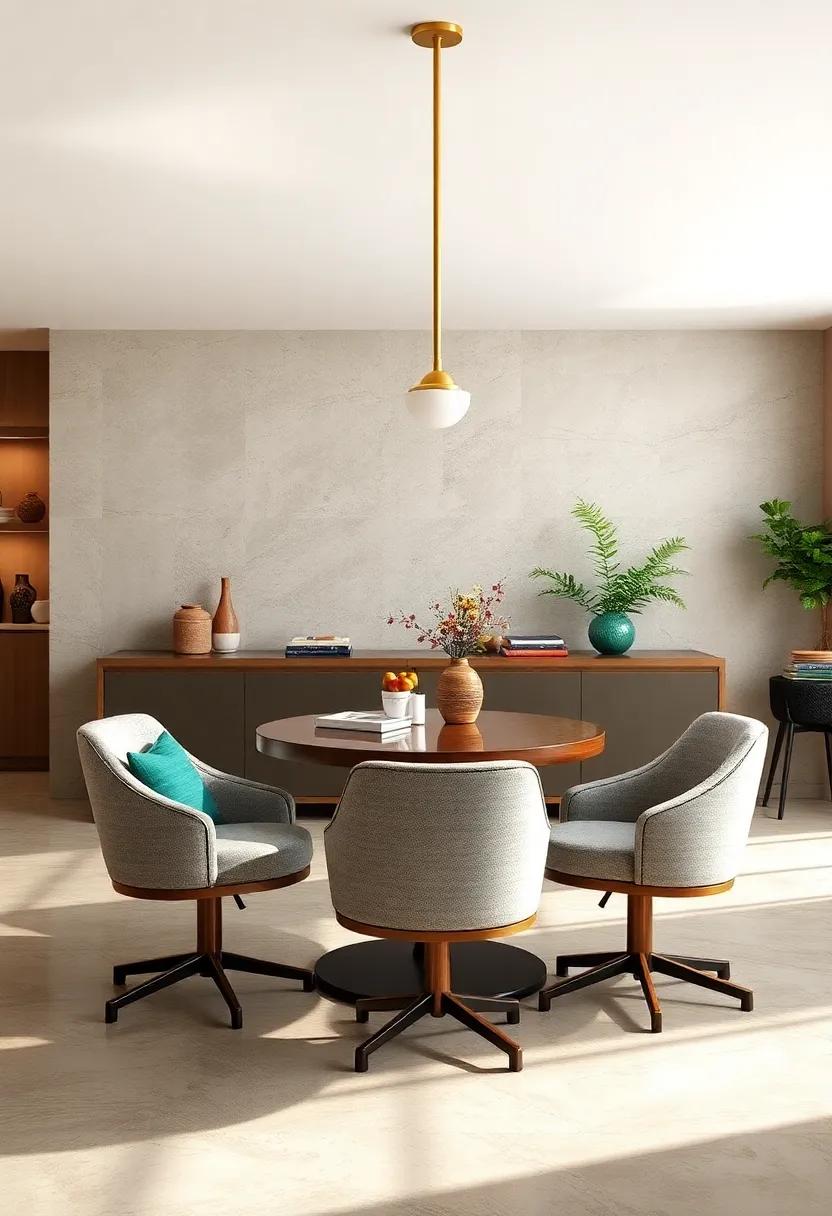 Round Bistro Tables with Swivel Chairs