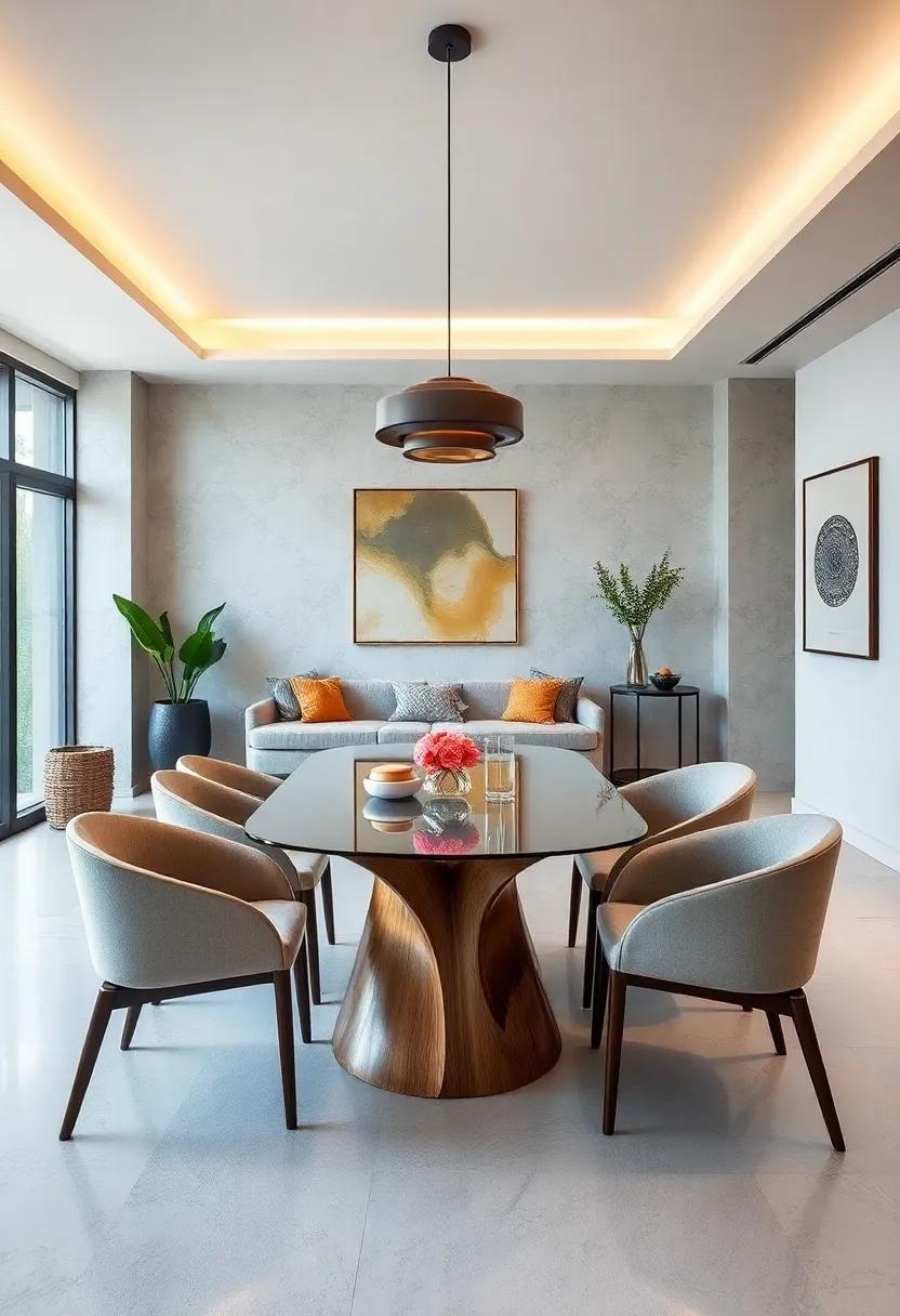 Sleek Glass-top Tables to Create an airy Atmosphere