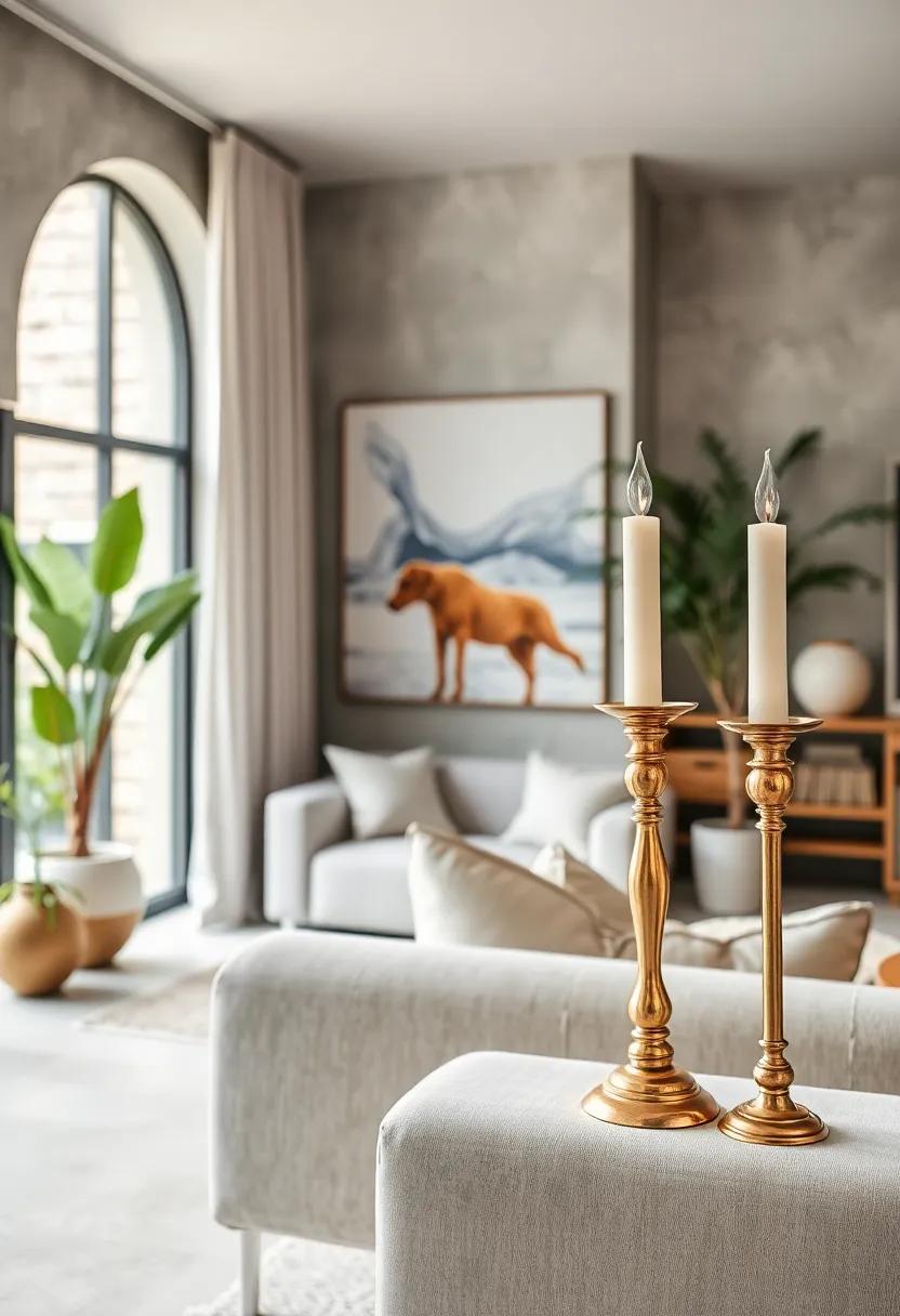 Antique Brass Candle Holders