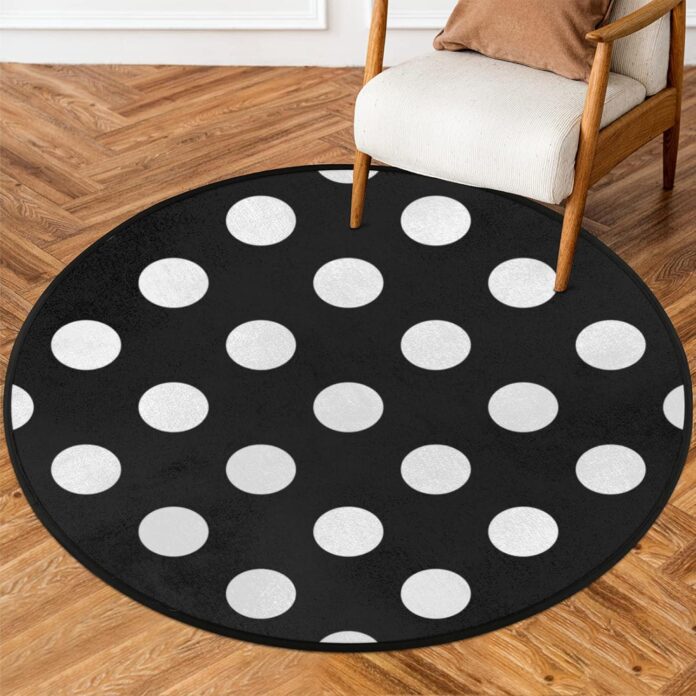 Why We Love Our 5-Ft White Black Polka Dot Rug