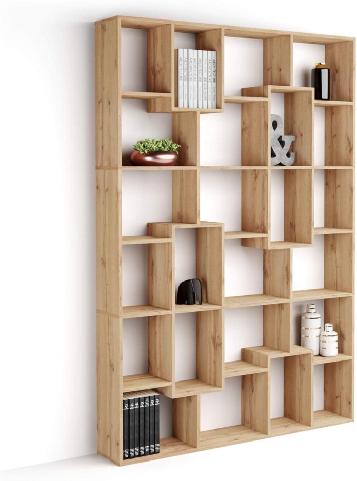 Discovering the Iacopo M Bookcase: Style Meets Stability in Rustic Oak