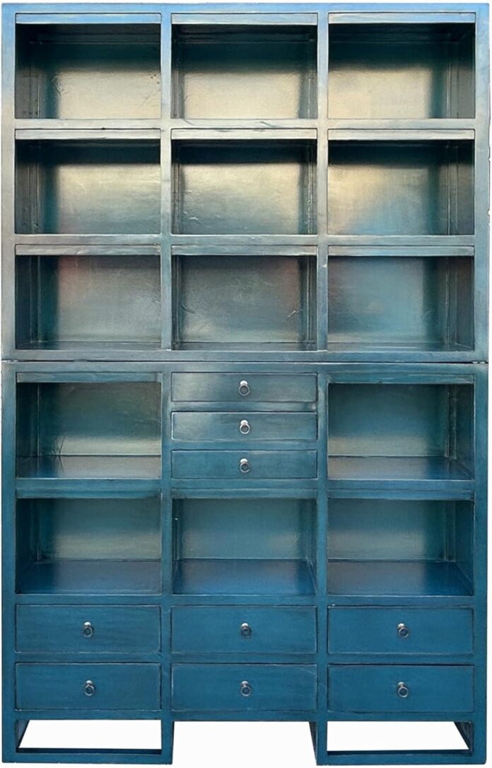 Exploring Our Tall Blue Lacquer Chinese Bookcase: Style Meets Function