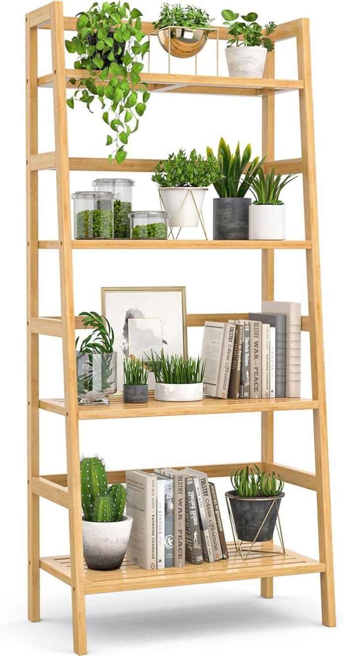 How We Organized Our Space with the Homykic Bamboo Ladder Shelf