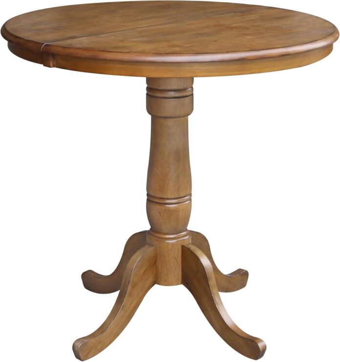 Transforming Our Dining Space: A Closer Look at the 36″ Round Pecan Pedestal Table